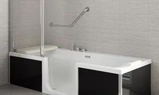Installation de baignoire à porte